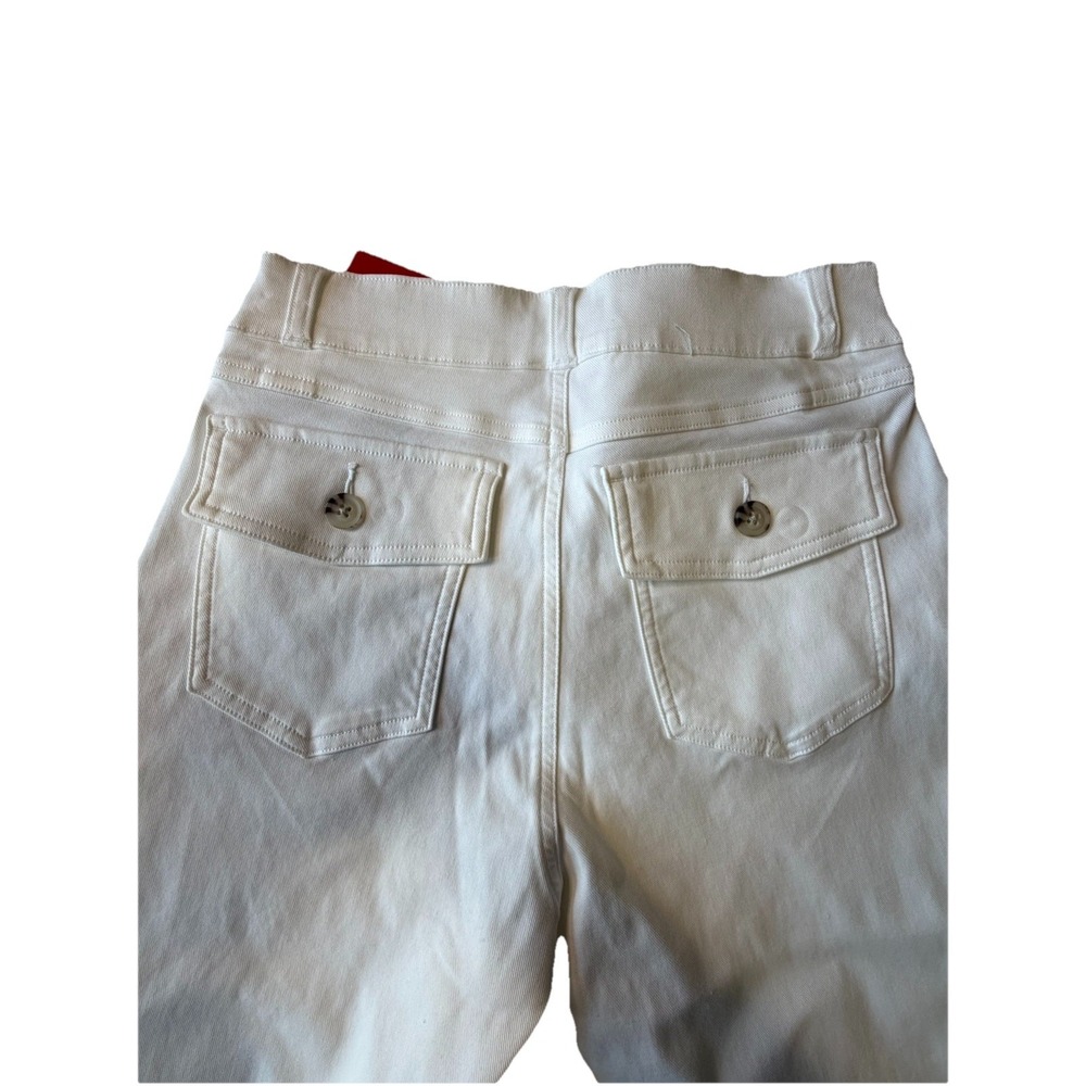 NWT SPANX 20312R Stretch Twill Cropped Wide Leg in Bright White Pants M - Picture 5 of 12